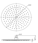 Aquarius RainLux 250MM Round Slim Shower Head Chrome AQRL2525CR