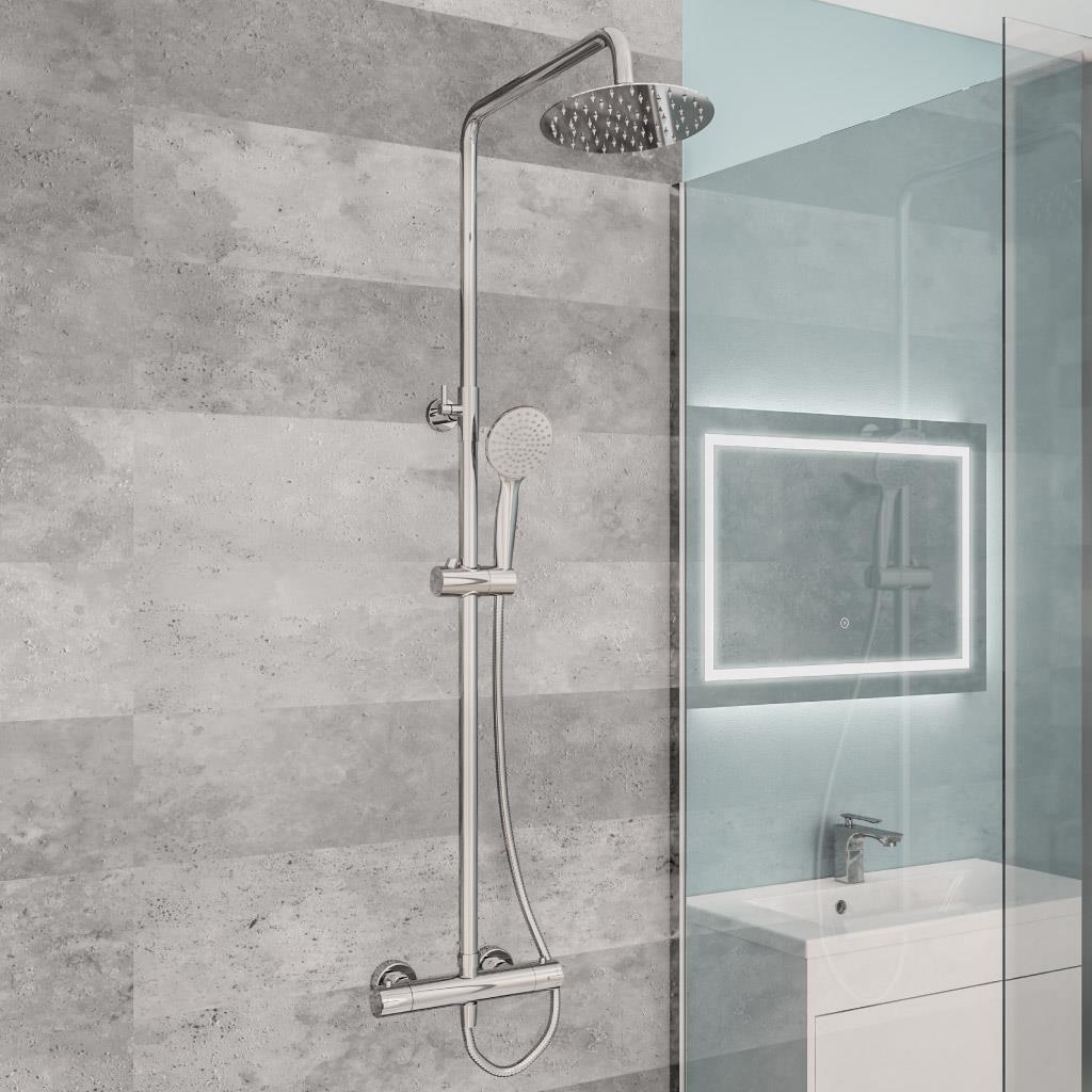 Aquarius Modern Round Thermostatic Shower Chrome AQ601001