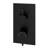 Aquarius Modern Round Thermostatic Two Way Concealed Shower Valve Matt Black AQ601016