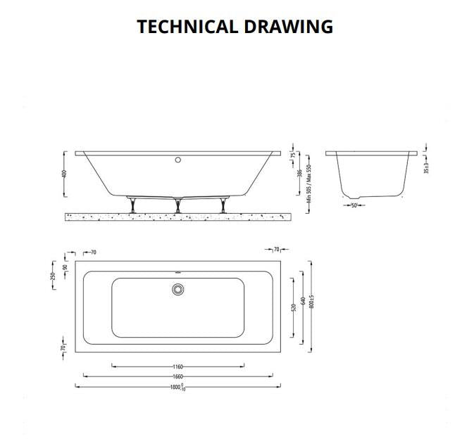 Aquarius Aaron Double Ended Reinforced Bath