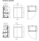 Aquarius Monsoon Cloakroom Unit with Basin - 500 x 390 - Wall Mounted - One Door