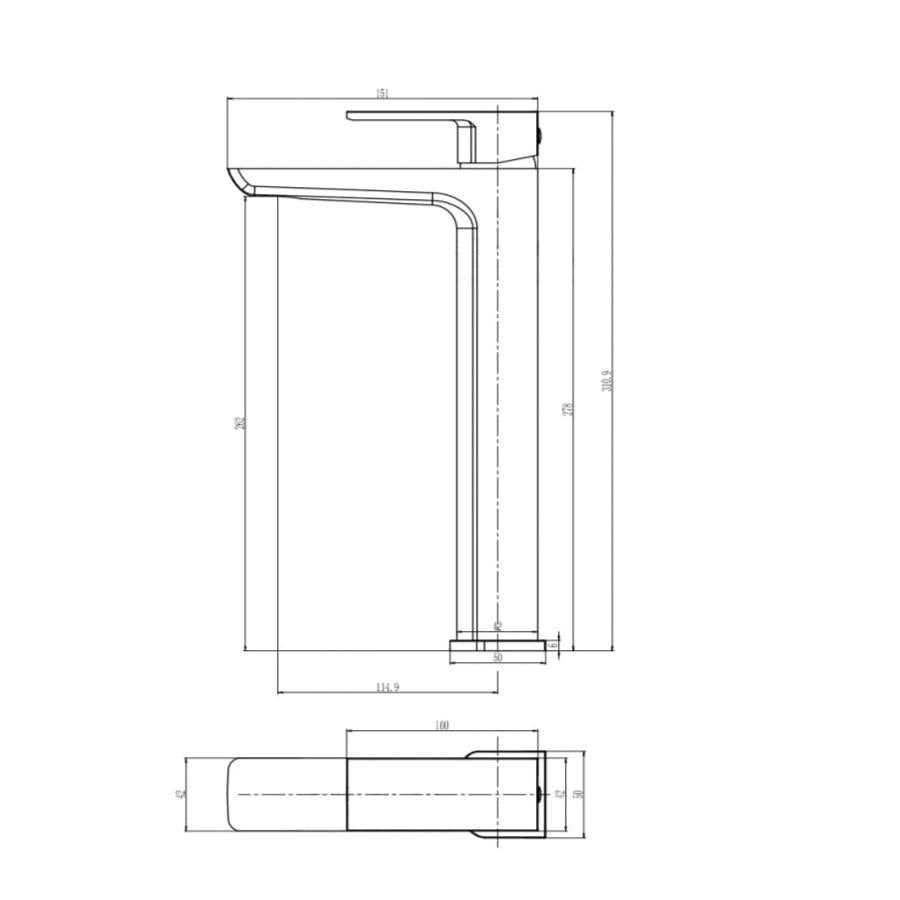 Aquarius Hydro Tall Mono Basin Mixer Tap