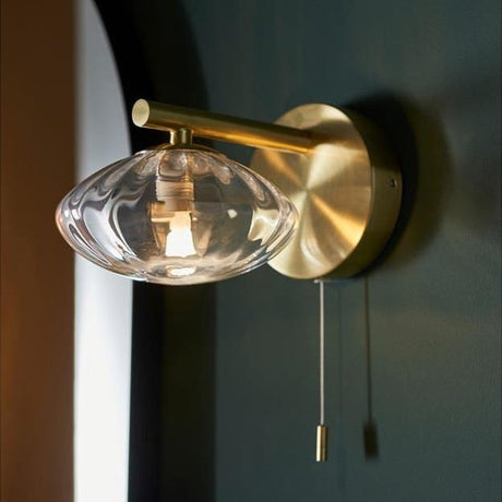 Aquarius Lumen Angel Single Wall Light in Brushed Brass