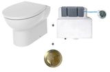 Aquarius QualEco Back To Wall Rimless Toilet with Soft Close Seat and Concealed Cistern - Brushed Brass