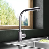 Aquarius TrueCook Series 4 Brushed Nickel Pull Out Single Lever Kitchen Mixer Tap AQTK004BN