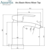 Aquarius Arc Mono Basin Mixer Tap inc Waste Brushed Brass AQAC05BB