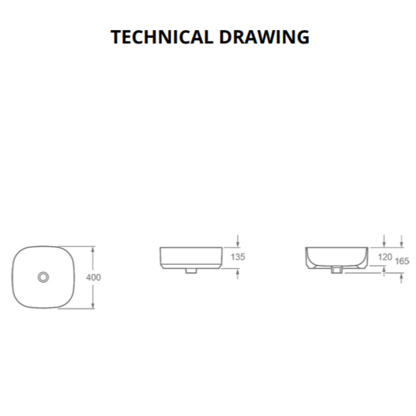 Aquarius JF-Series 400MM Countertop Basin White