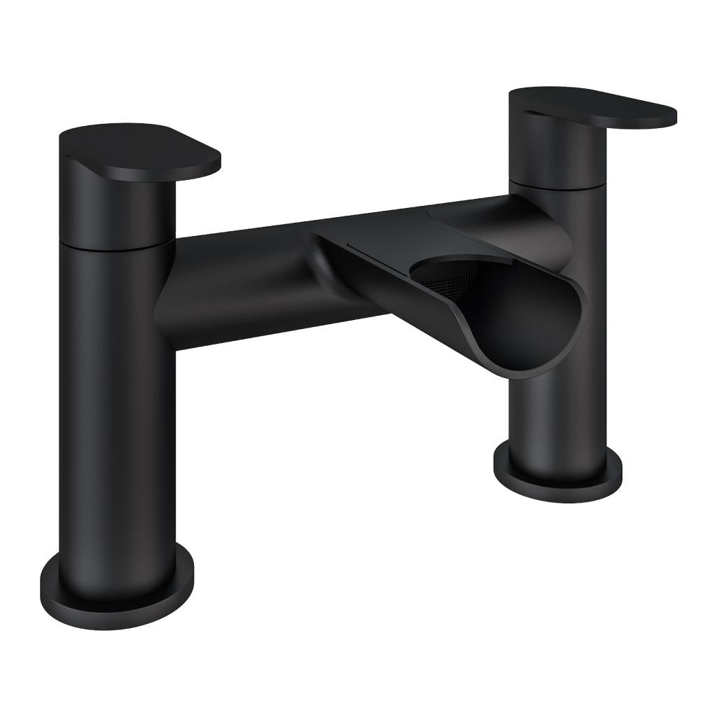 Aquarius Horseshoe Waterfall Bath Filler Tap Black AQ791028