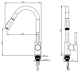 Aquarius TrueCook Series 93 Black Pull Out Single Lever Kitchen Mixer Tap AQTK093MB