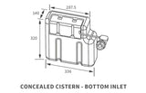 Aquarius QualEco Concealed Bottom Inlet Cistern