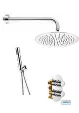 Aquarius RainLux Round Chrome 2 Outlet Shower Bundle AQRLKIT03CR