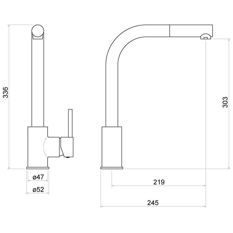 Aquarius TrueCook Series 4 Brushed Gold Pull Out Single Lever Kitchen Mixer Tap AQTK004BG