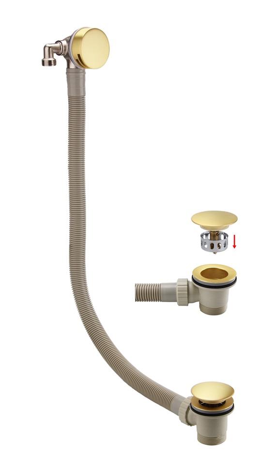 Aquarius FT Overflow Bath Filler and Easy Clean Waste Kit Brushed Brass AQFT89BB