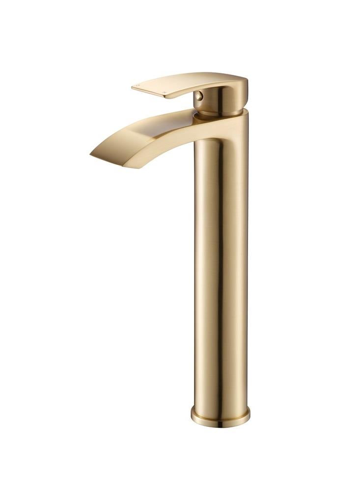 Aquarius Arc Tall Mono Basin Mixer Tap Brushed Brass AQAC08BB