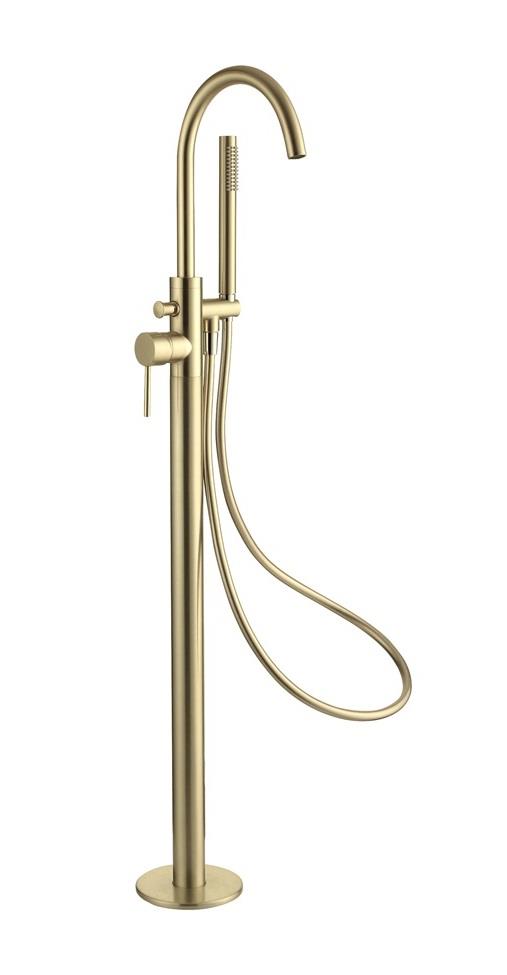 Aquarius RF-Series Floor Standing Bath Shower Mixer Tap inc Kit Brushed Brass AQRF88BB