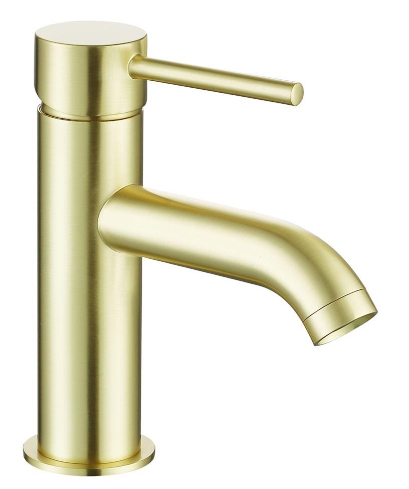 Aquarius RF-Series Mini Mono Basin Mixer Tap inc Waste Brushed Brass AQRF07BB