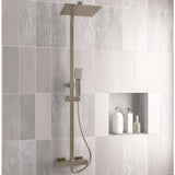 Aquarius Modern Square Thermostatic Shower Brushed Brass AQ601006