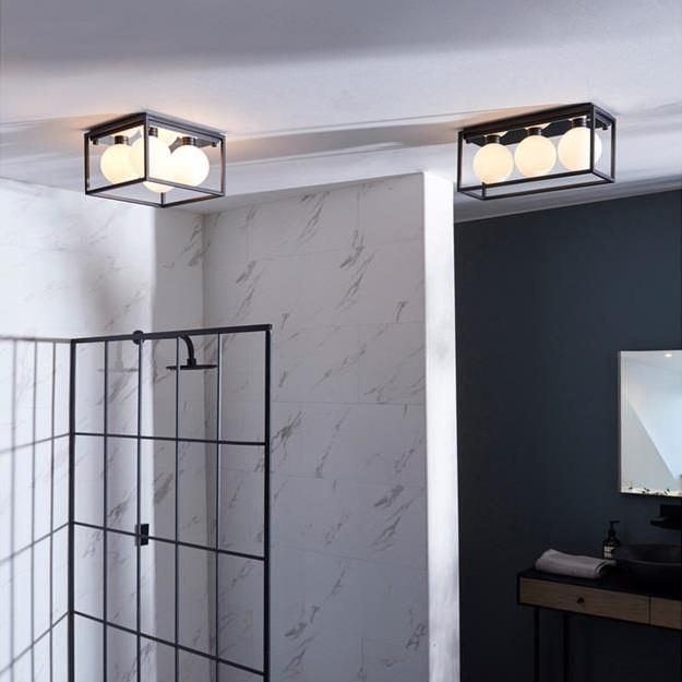 Aquarius Lumen Box Ceiling Light in Matt Black