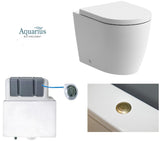 The Aquarius Emma back to wall bundle showing toilet, cistern and flush button