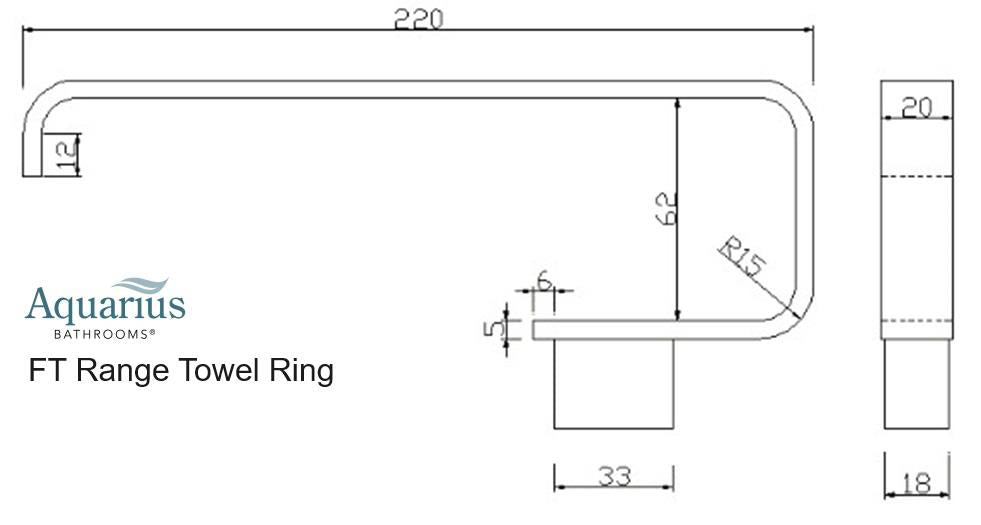 Aquarius FT Towel Ring Chrome AQFT30CR