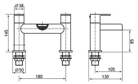 Aquarius Horseshoe Waterfall Bath Filler Tap Black AQ791028