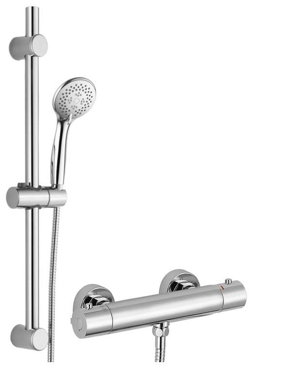 Aquarius RainLux Easy-Fit Round Bar Shower Valve and Kit Chrome AQRL31BARCH