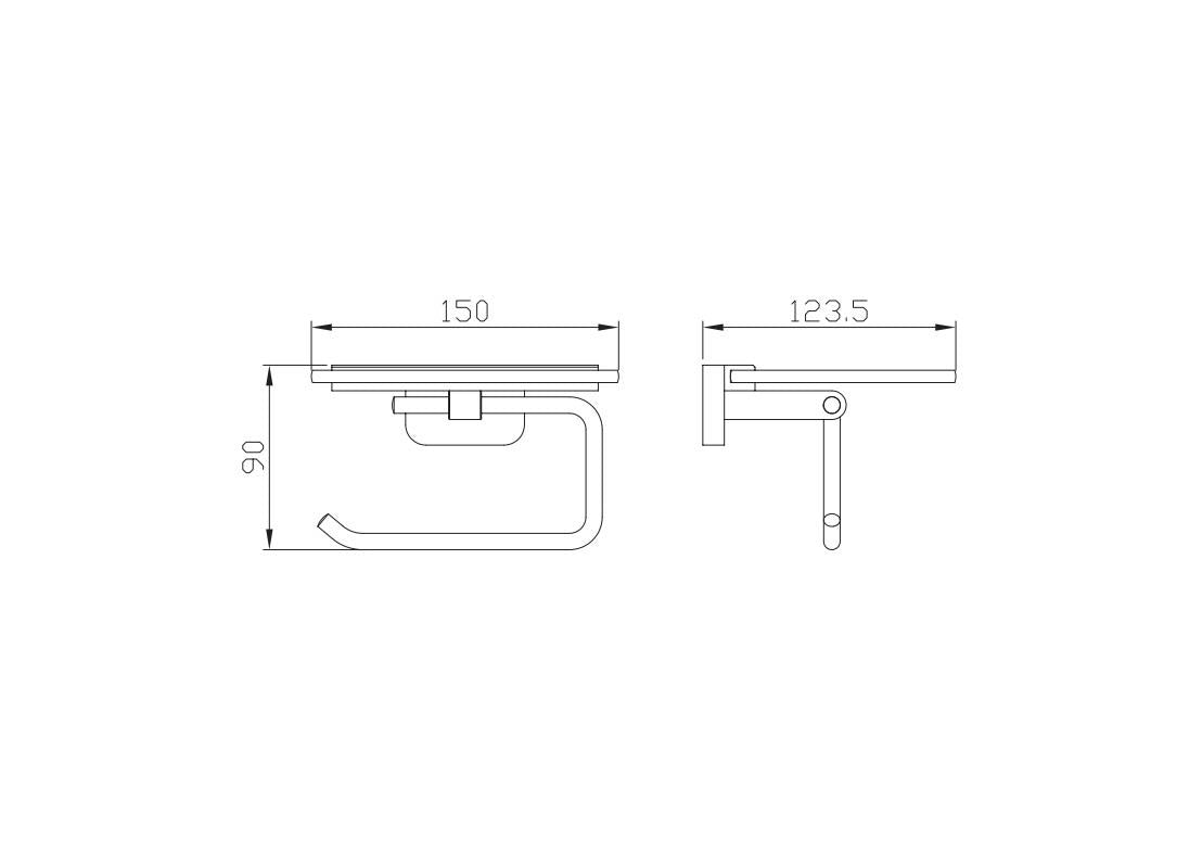 Aquarius Auro Toilet Roll Holder with Glass Shelf Brushed Brass AQAU52444