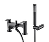 Aquarius Arc Bath Shower Mixer Tap inc Kit Matt Black AQAC04MB