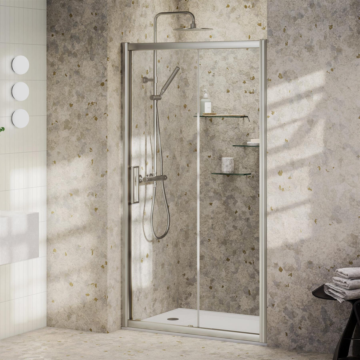 Aquarius Pluvia 8mm Sliding Shower Door