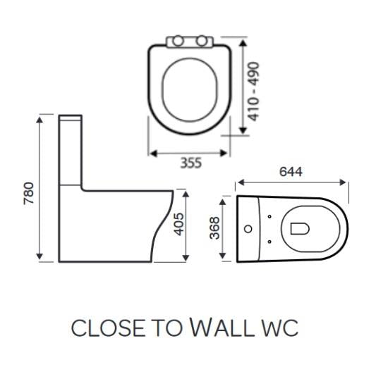 Aquarius K-Series Rimless Back to Wall Close Coupled Toilet, Cistern and Soft Close Seat AQKS541