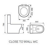 Aquarius K-Series Rimless Back to Wall Close Coupled Toilet, Cistern and Soft Close Seat AQKS541