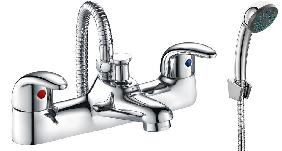 Aquarius QualEco Low Pressure Bath Shower Mixer Tap Inc Kit Chrome AQQE2220