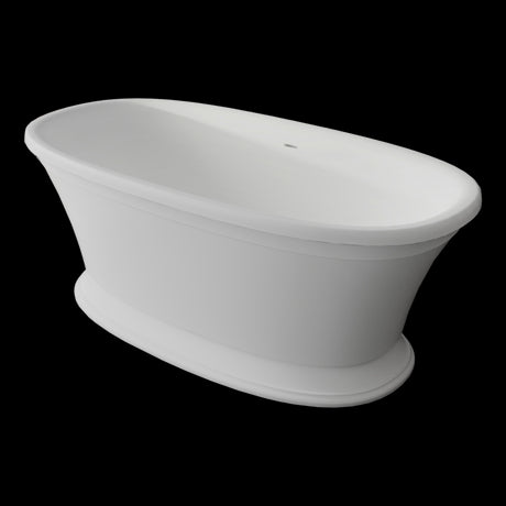 Aquarius Como Freestanding Stone Bath in Gloss White 1672mm