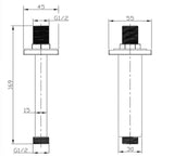 Aquarius RainLux 120MM Square Ceiling Shower Arm Matt Black AQRL04MB