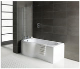 Aquarius Splash 1700mm x 700mm P-Shape Shower Bath, Screen And Front Panel Set