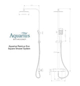 Aquarius RainLux Eco Square Adjustable Exposed Bar Shower System