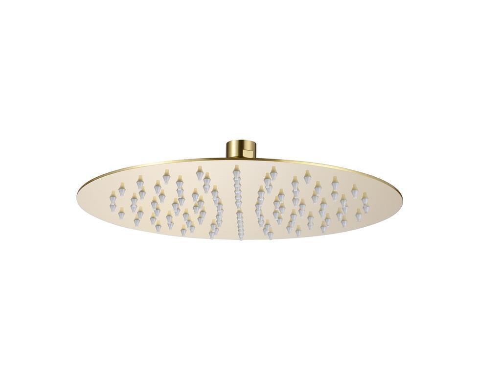 Aquarius RainLux 250MM Round Slim Shower Head Brushed Brass AQRL2525BB