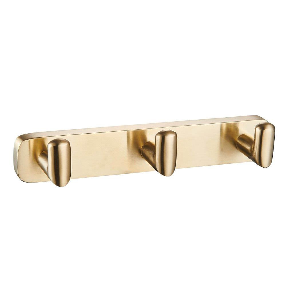 Aquarius Auro Triple Robe Hook Brushed Brass AQAU52458