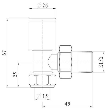 Aquarius Angled Anthracite Radiator Valves AQGR0222