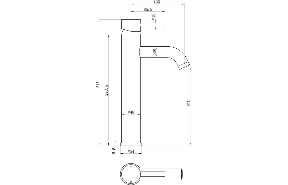 Aquarius Zanelli Tall Basin Mixer Tap