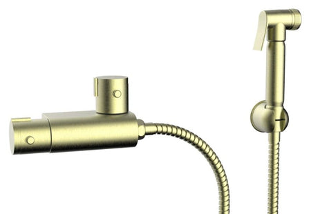 Aquarius FT Shattaf Douche Kit with Thermostatic Mini Valve Brushed Brass AQFT82BB