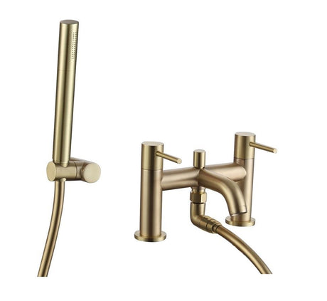 Aquarius RF-Series Bath Shower Mixer Tap inc Kit Brushed Brass AQRF04BB