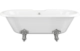 Aquarius Timeless Luxury Freestanding Double Ended 2TH Bath With Chrome Feet 1690mm