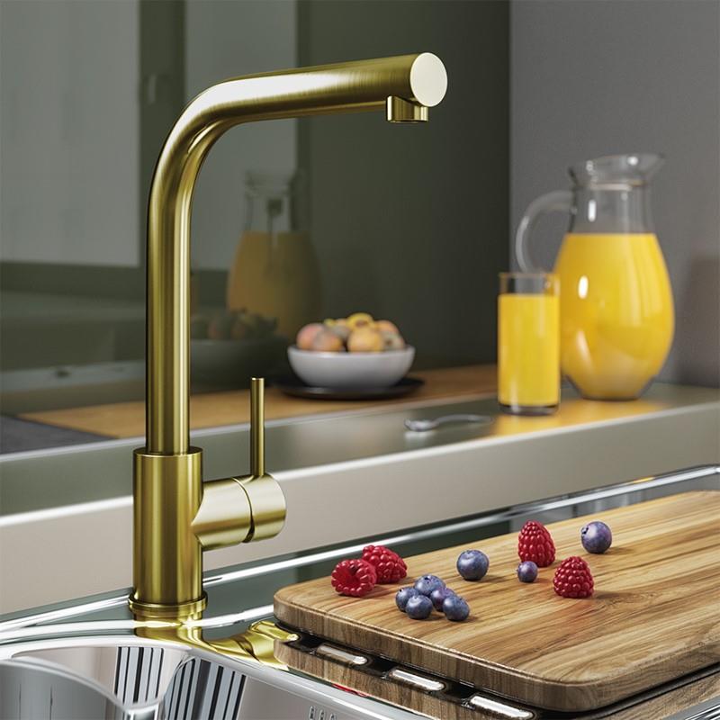 Aquarius TrueCook Series 3 Brushed Gold Single Lever Kitchen Mixer AQTK003BG