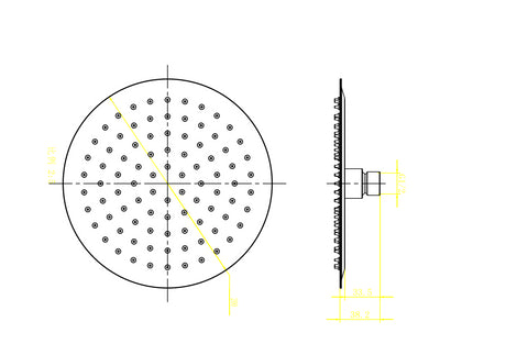 Aquarius Modern Round Over Head 8" Shower Head Brushed Brass AQ601022