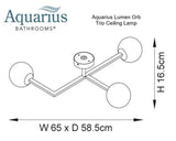 Aquarius Lumen Orb Trio Ceiling Light