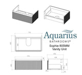 Aquarius Sophie Vanity Unit with 1 Taphole Basin