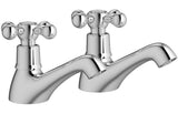 Aquarius Timeless Crosshead Basin Pillar Taps Chrome AQTM2044