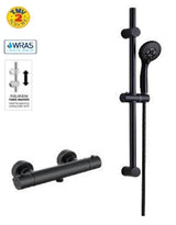 Aquarius RainLux Easy-Fit Round Bar Shower Valve and Kit Matt Black AQRL31BARMB