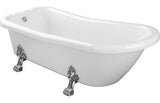 Aquarius Timeless Luxury Freestanding Slipper 2TH Bath With Chrome Lions Paw Feet 1530mm